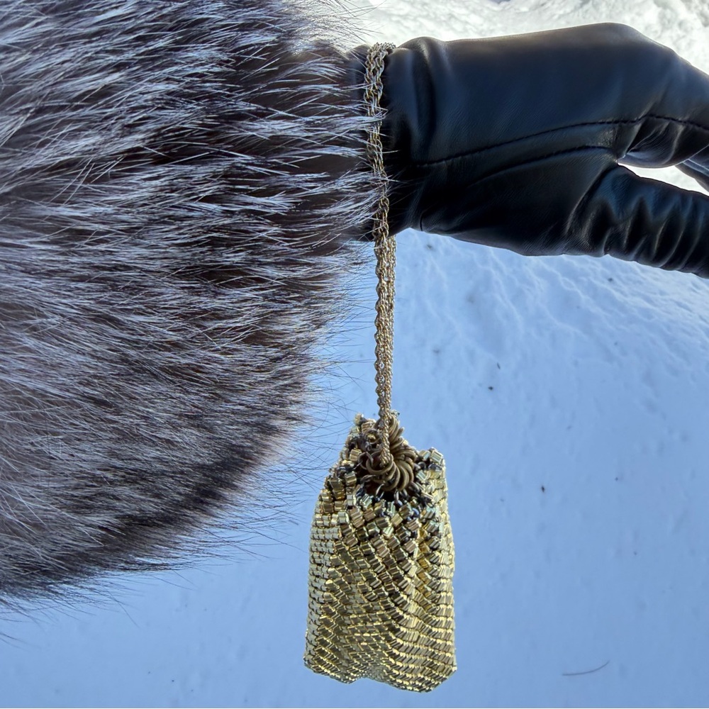 RARE 1940s Whiting & Davis beaded beggars pouch